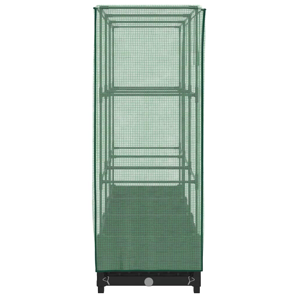 højbed med drivhusovertræk rattan-look 120x40x123 cm