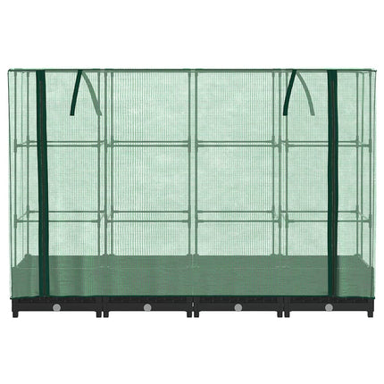 højbed med drivhusovertræk rattan-look 160x40x123 cm