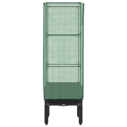 højbed med drivhusovertræk 40x40x140 cm rattan-look