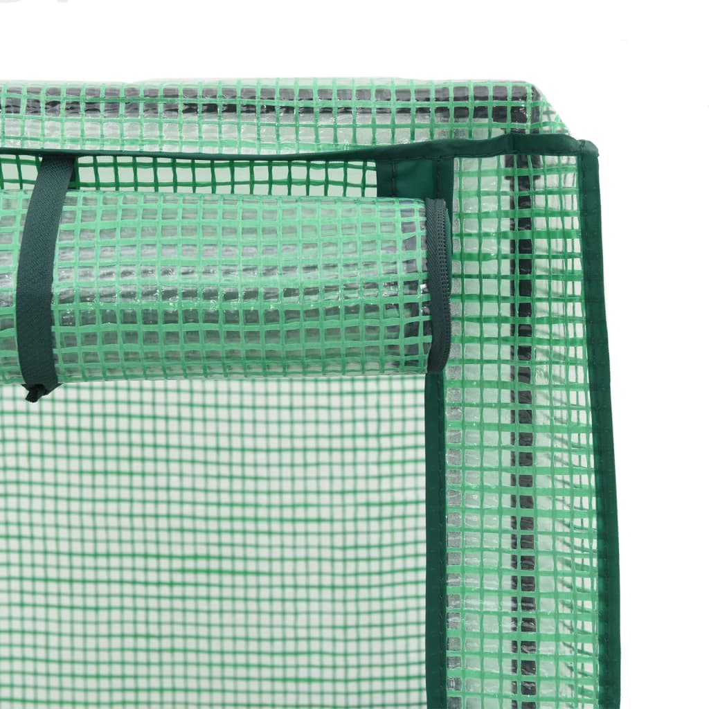 højbed med drivhusovertræk 120x40x140 cm rattan-look