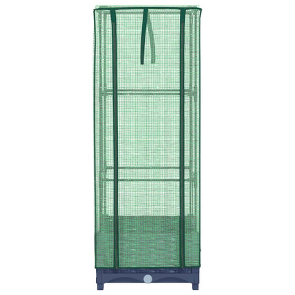 højbed med drivhusovertræk 40x40x123 cm rattan-look
