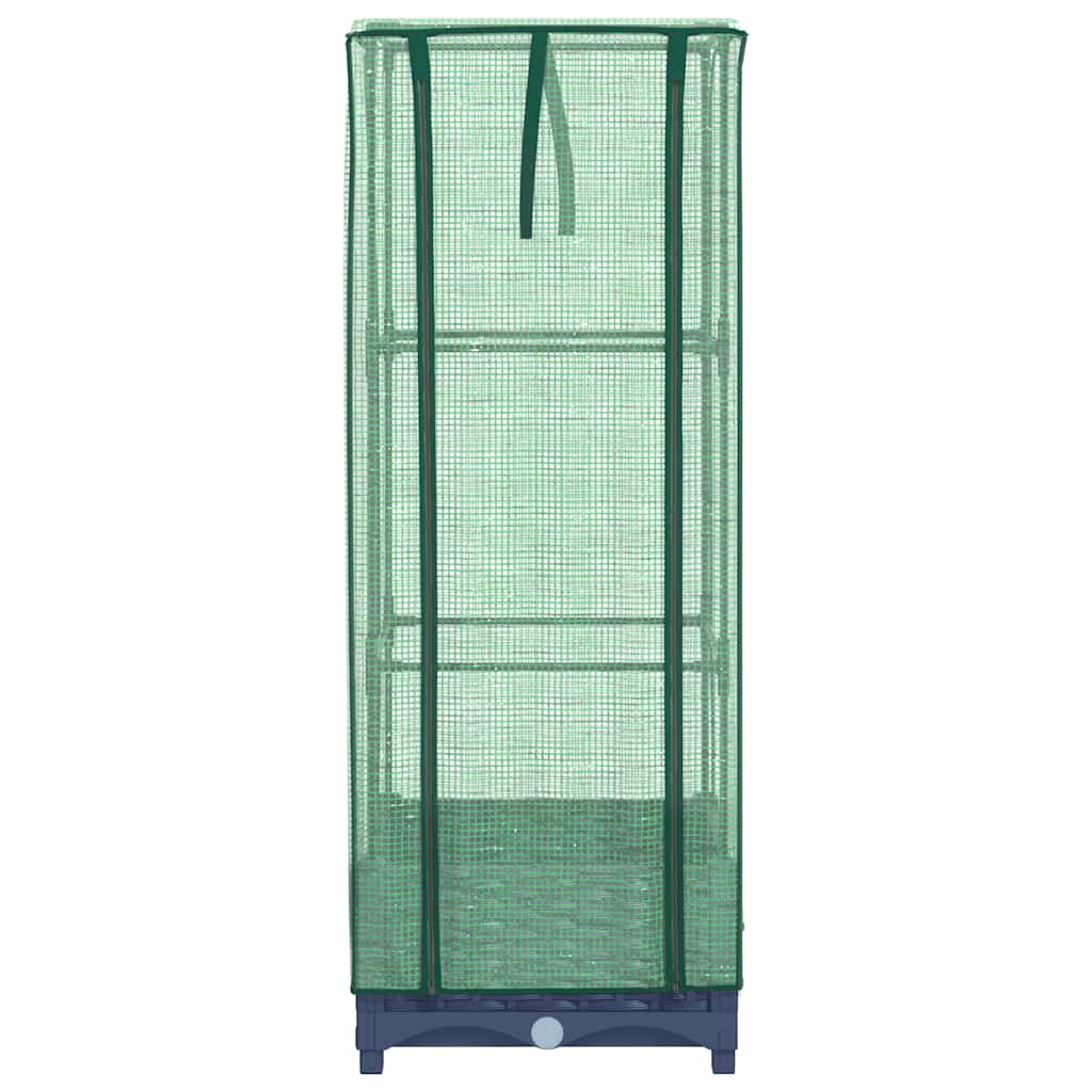 højbed med drivhusovertræk 40x40x123 cm rattan-look