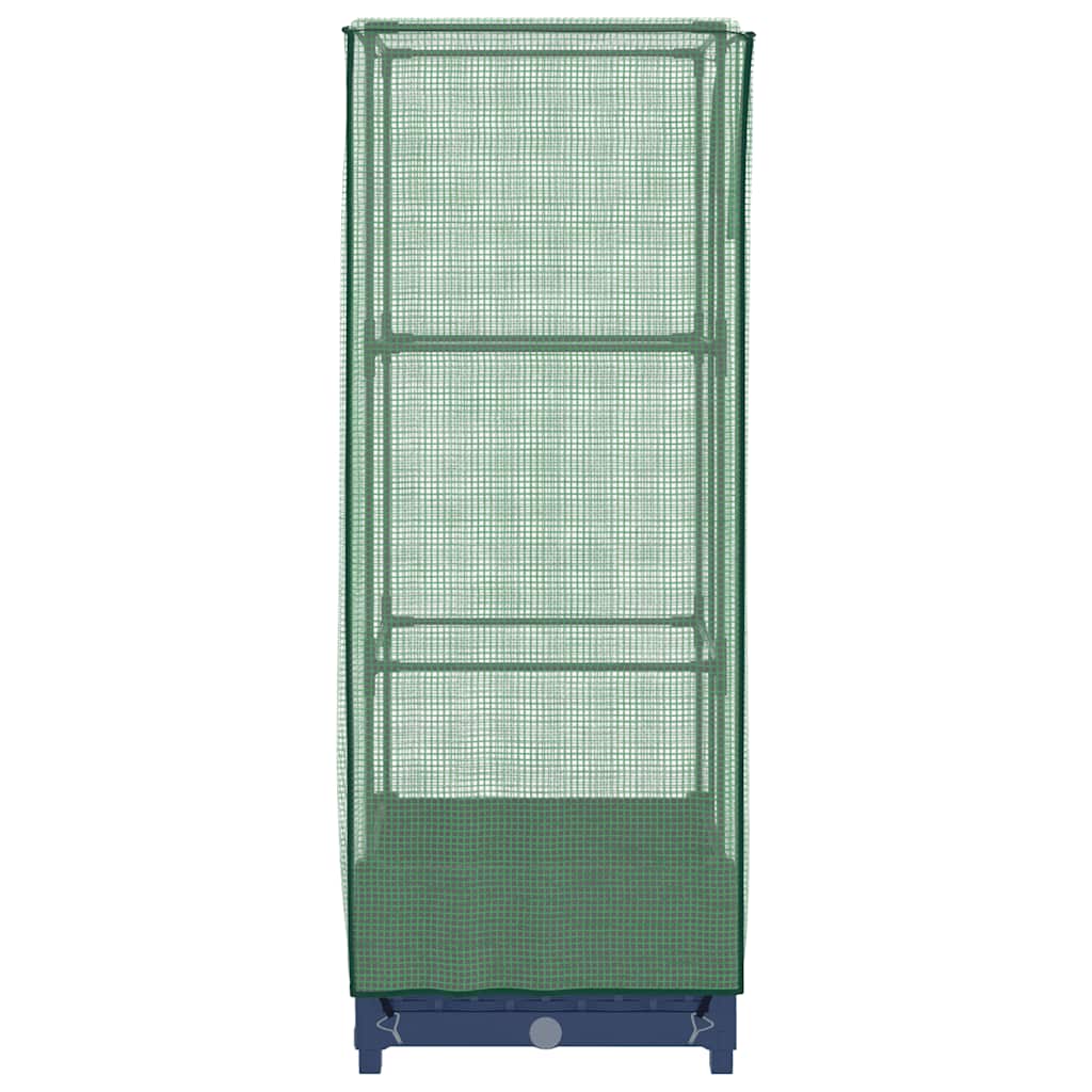 højbed med drivhusovertræk 40x40x123 cm rattan-look