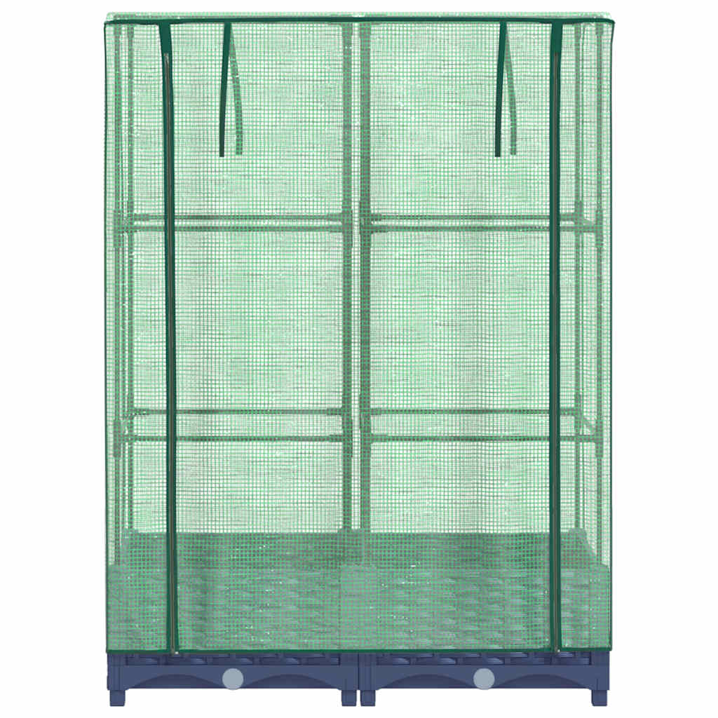 højbed med drivhusovertræk 80x40x123 cm rattan-look