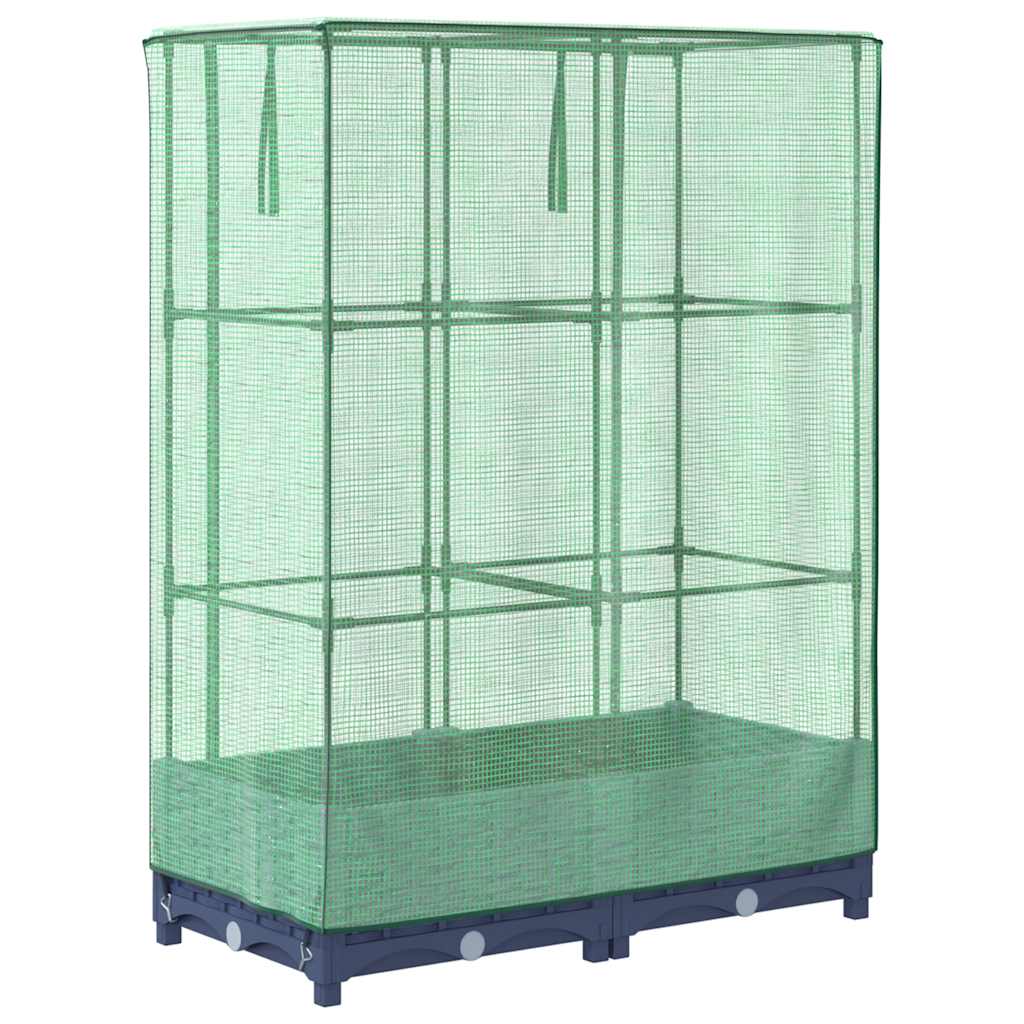 højbed med drivhusovertræk 80x40x123 cm rattan-look