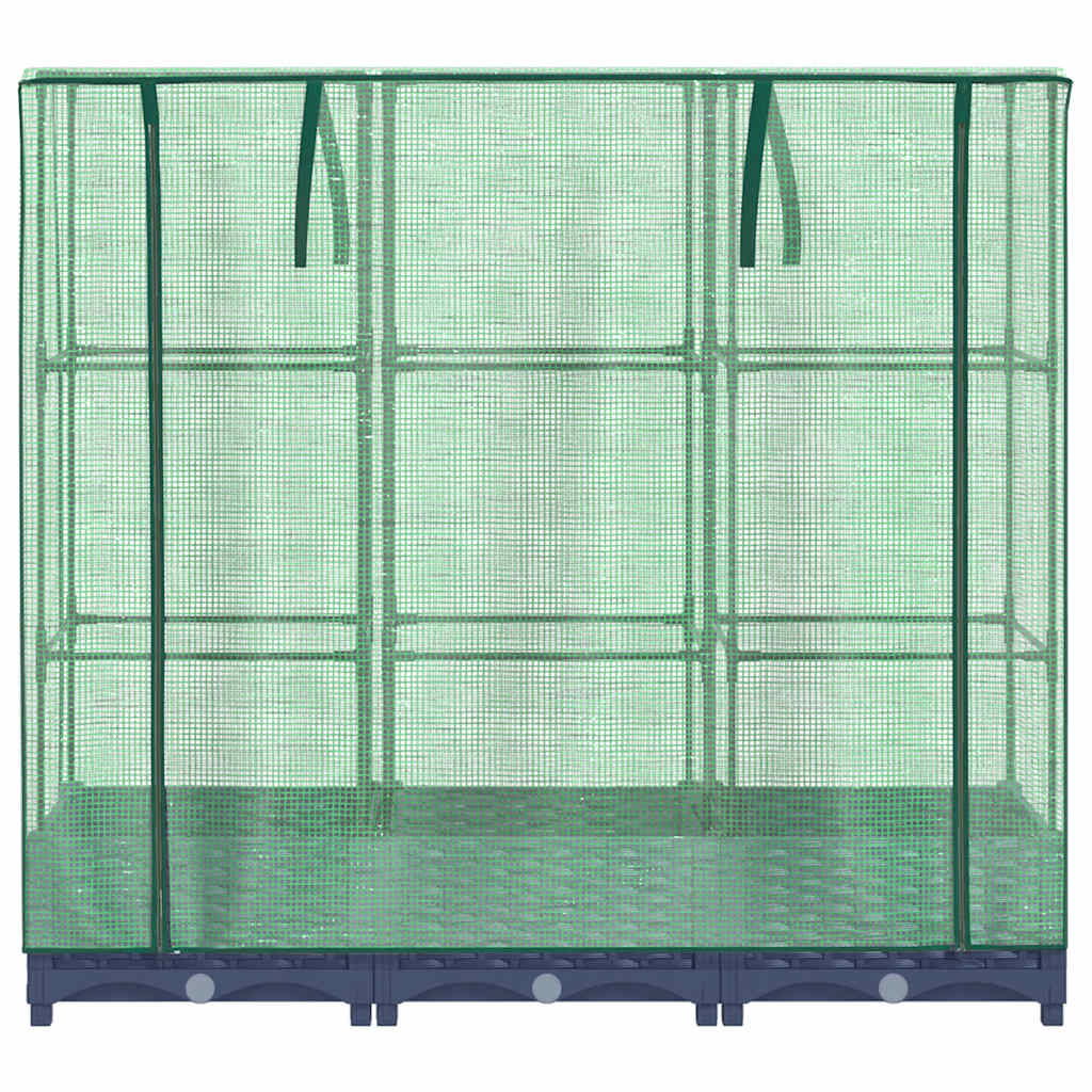 højbed med drivhusovertræk rattan-look 120x40x123 cm