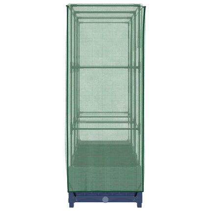 højbed med drivhusovertræk rattan-look 120x40x123 cm