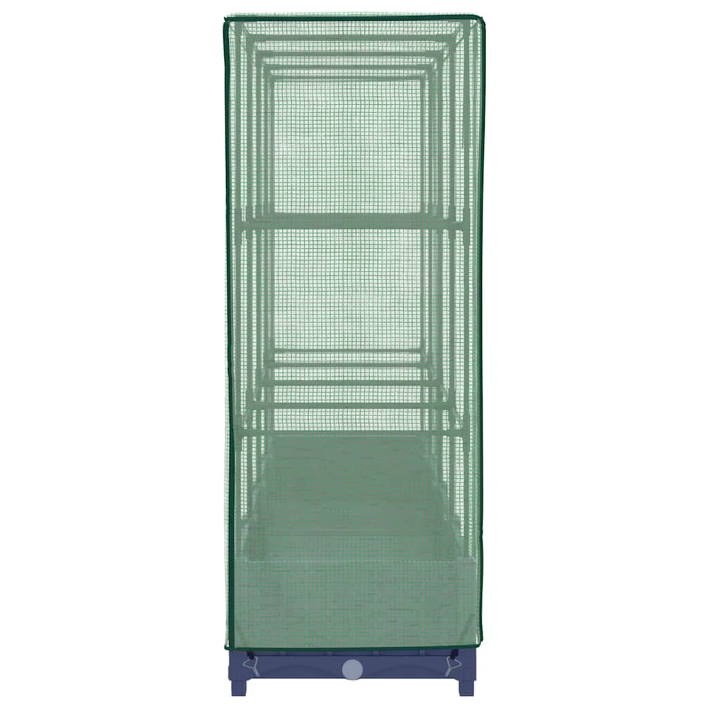 højbed med drivhusovertræk rattan-look 160x40x123 cm