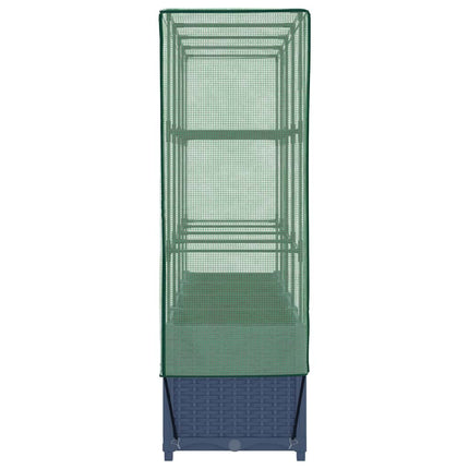 højbed med drivhusovertræk rattan-look 160x40x138 cm