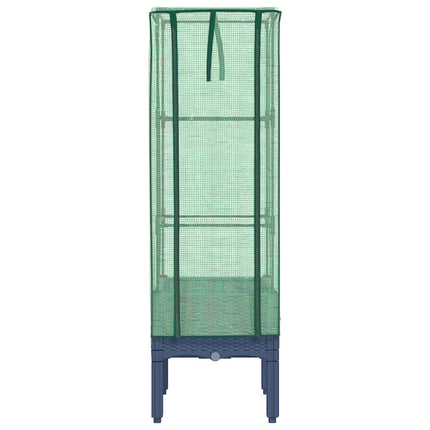 højbed med drivhusovertræk 40x40x140 cm rattan-look