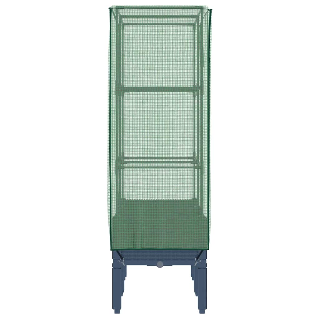 højbed med drivhusovertræk 80x40x140 cm rattan-look