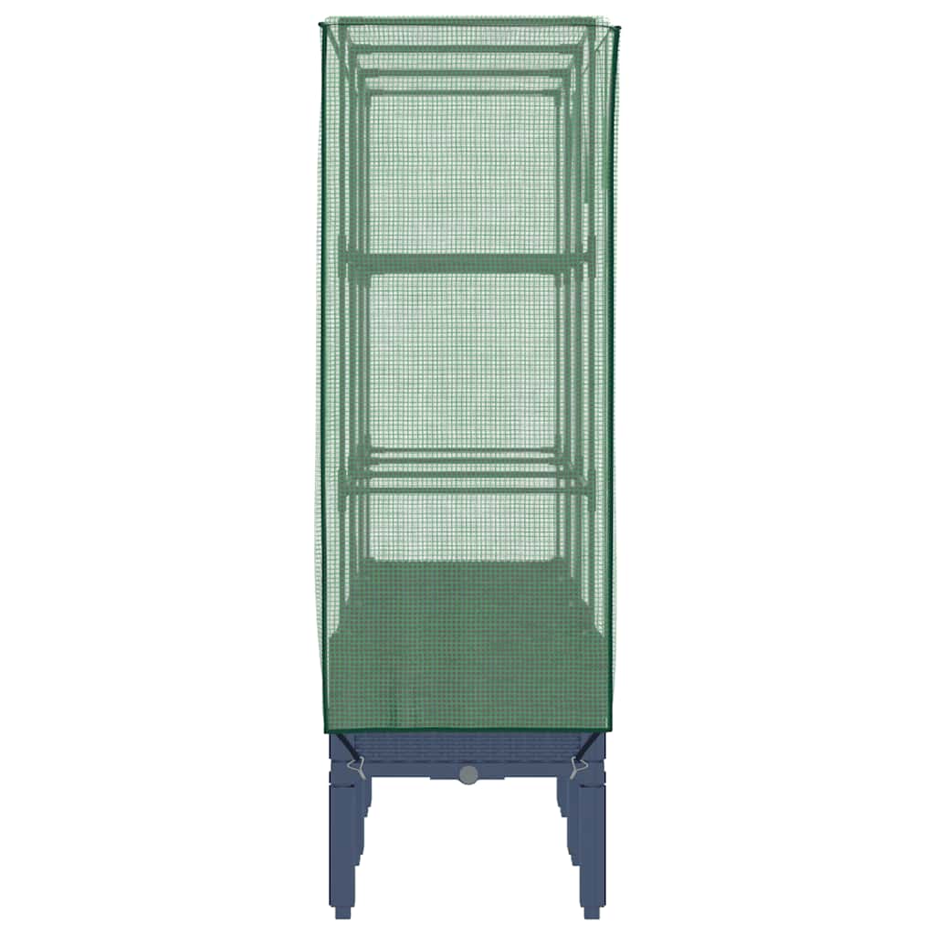 højbed med drivhusovertræk 120x40x140 cm rattan-look