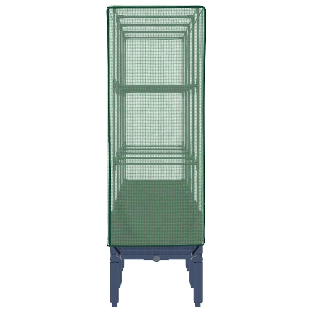 højbed med drivhusovertræk 160x40x140 cm rattan-look