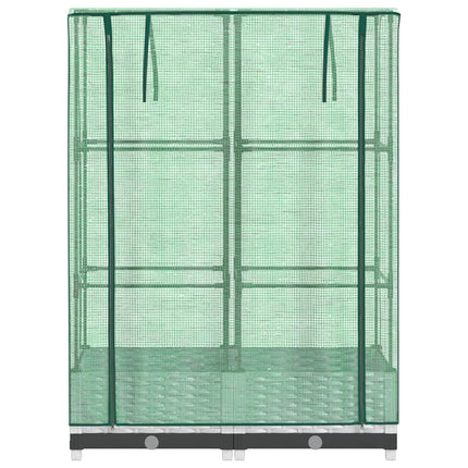 højbed med drivhusovertræk 80x40x123 cm rattan-look