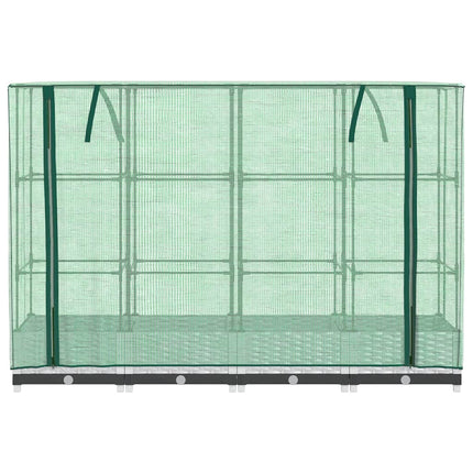 højbed med drivhusovertræk 160x40x123 cm rattan-look