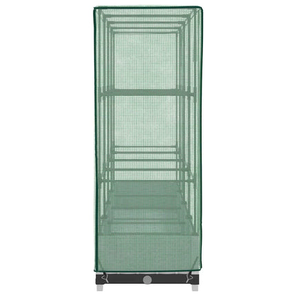 højbed med drivhusovertræk 160x40x123 cm rattan-look