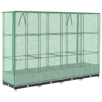 højbed med drivhusovertræk 160x40x123 cm rattan-look