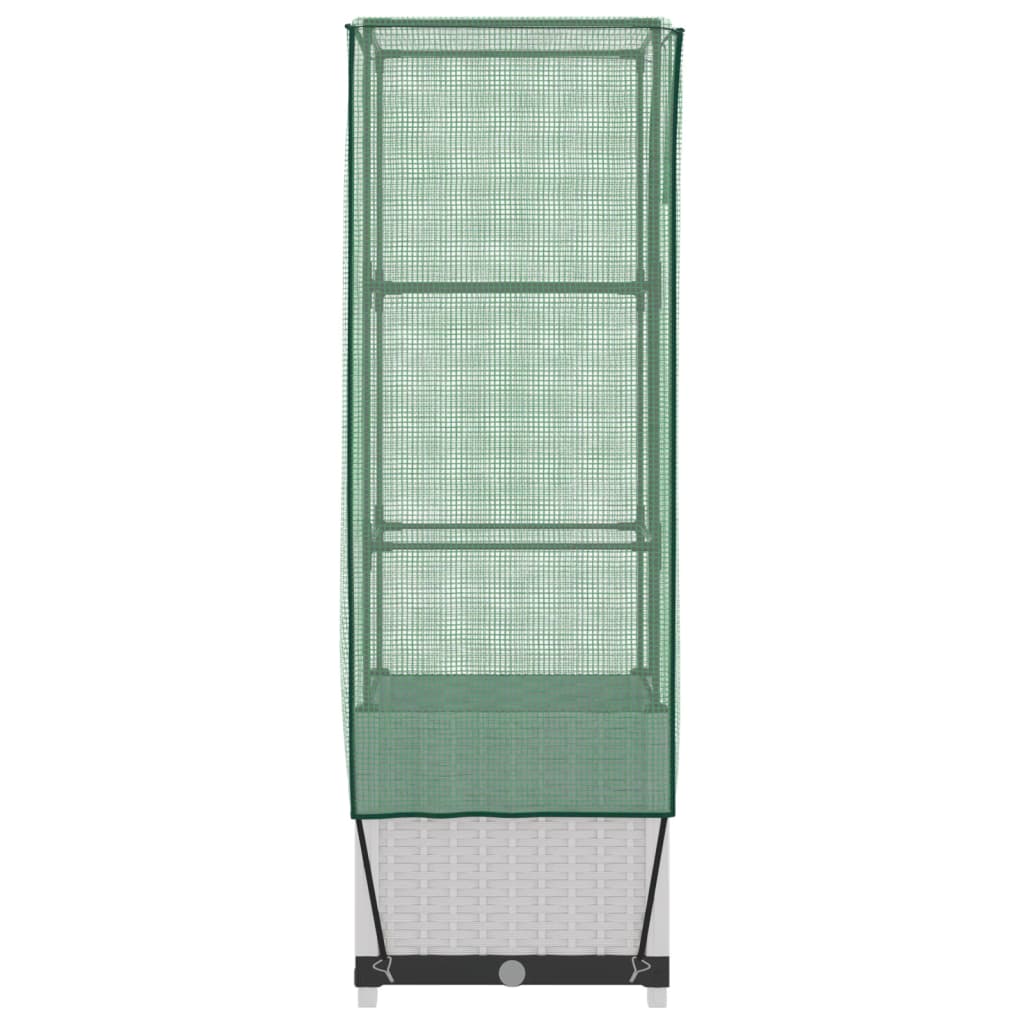 højbed med drivhusovertræk 40x40x139 cm rattan-look