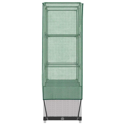 højbed med drivhusovertræk 80x40x138 cm rattan-look