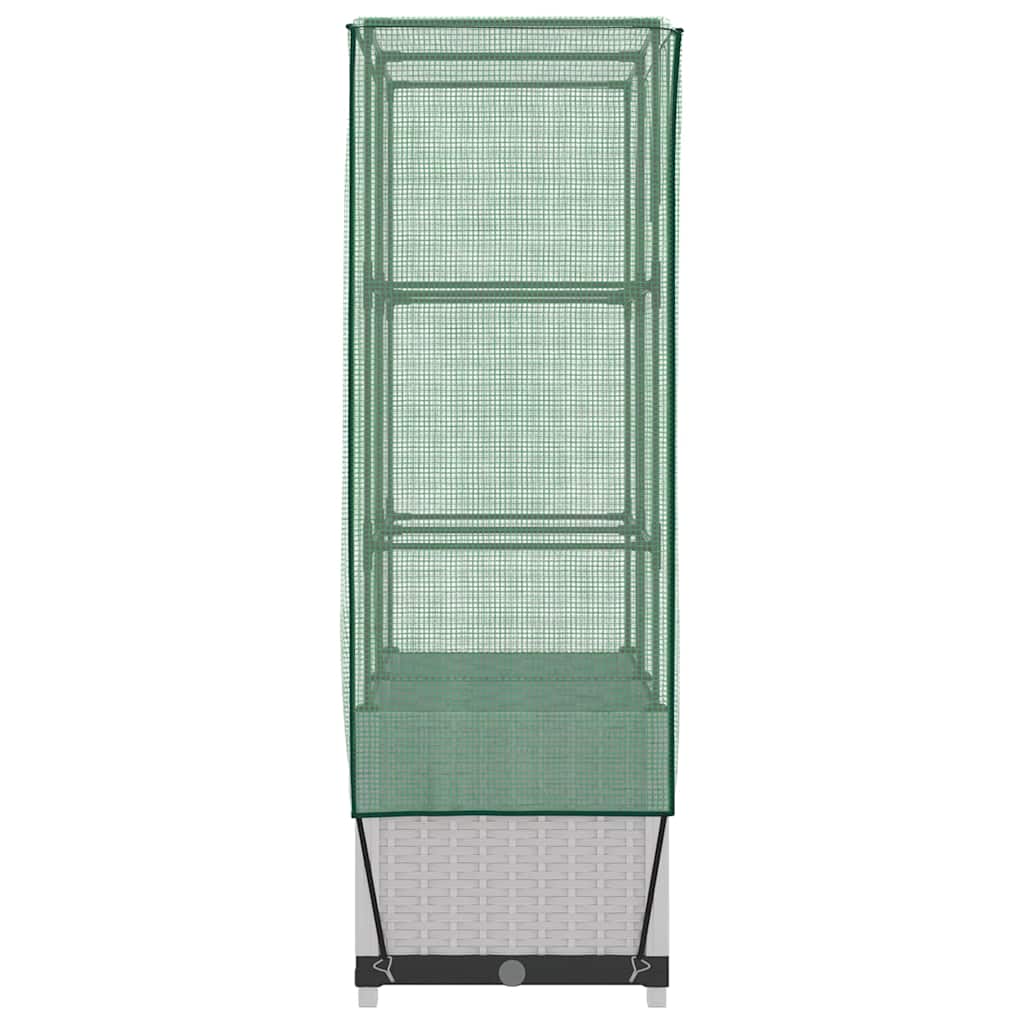 højbed med drivhusovertræk 80x40x138 cm rattan-look