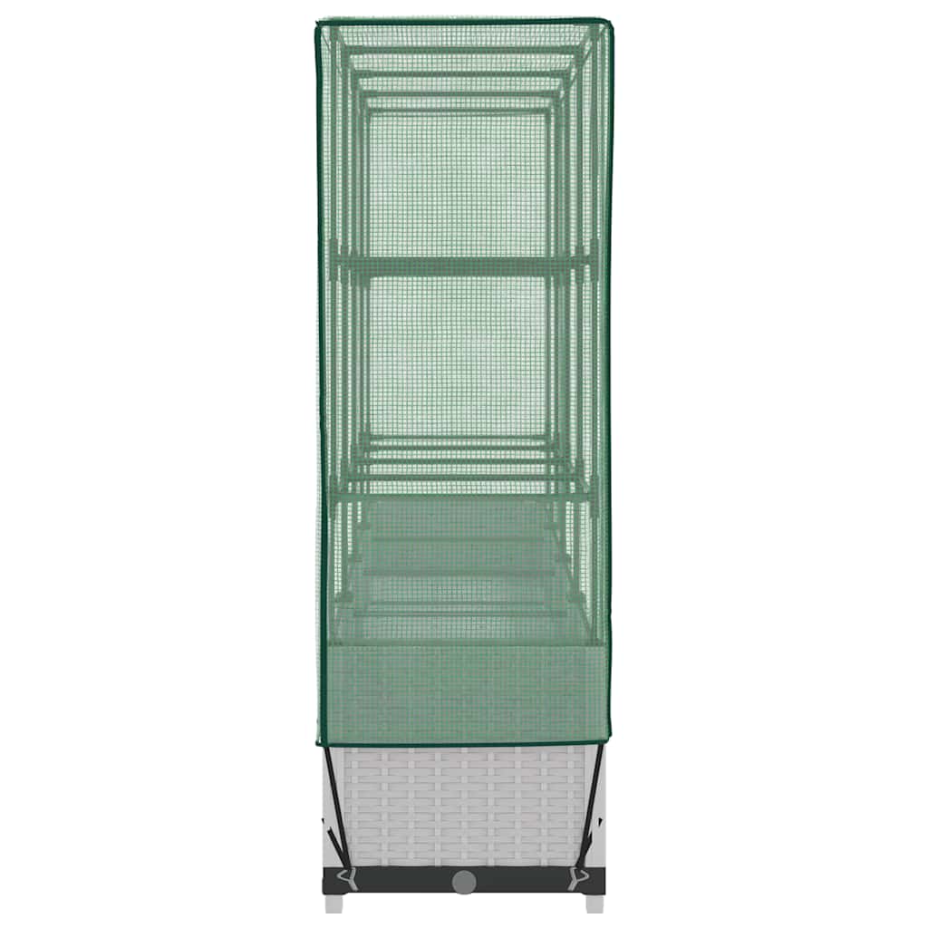 højbed med drivhusovertræk 160x40x138 cm rattan-look