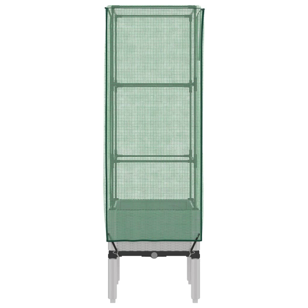 højbed med drivhusovertræk 40x40x140 cm rattan-look