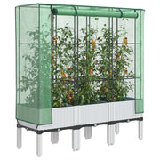 højbed med drivhusovertræk 120x40x140 cm rattan-look