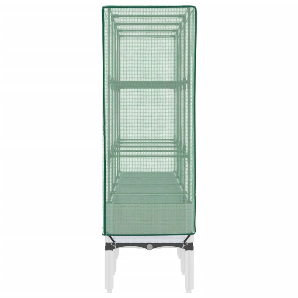 højbed med drivhusovertræk 160x40x140 cm rattan-look