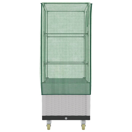 højbed med overtræk og hjul 80x50x182 cm rattan-look