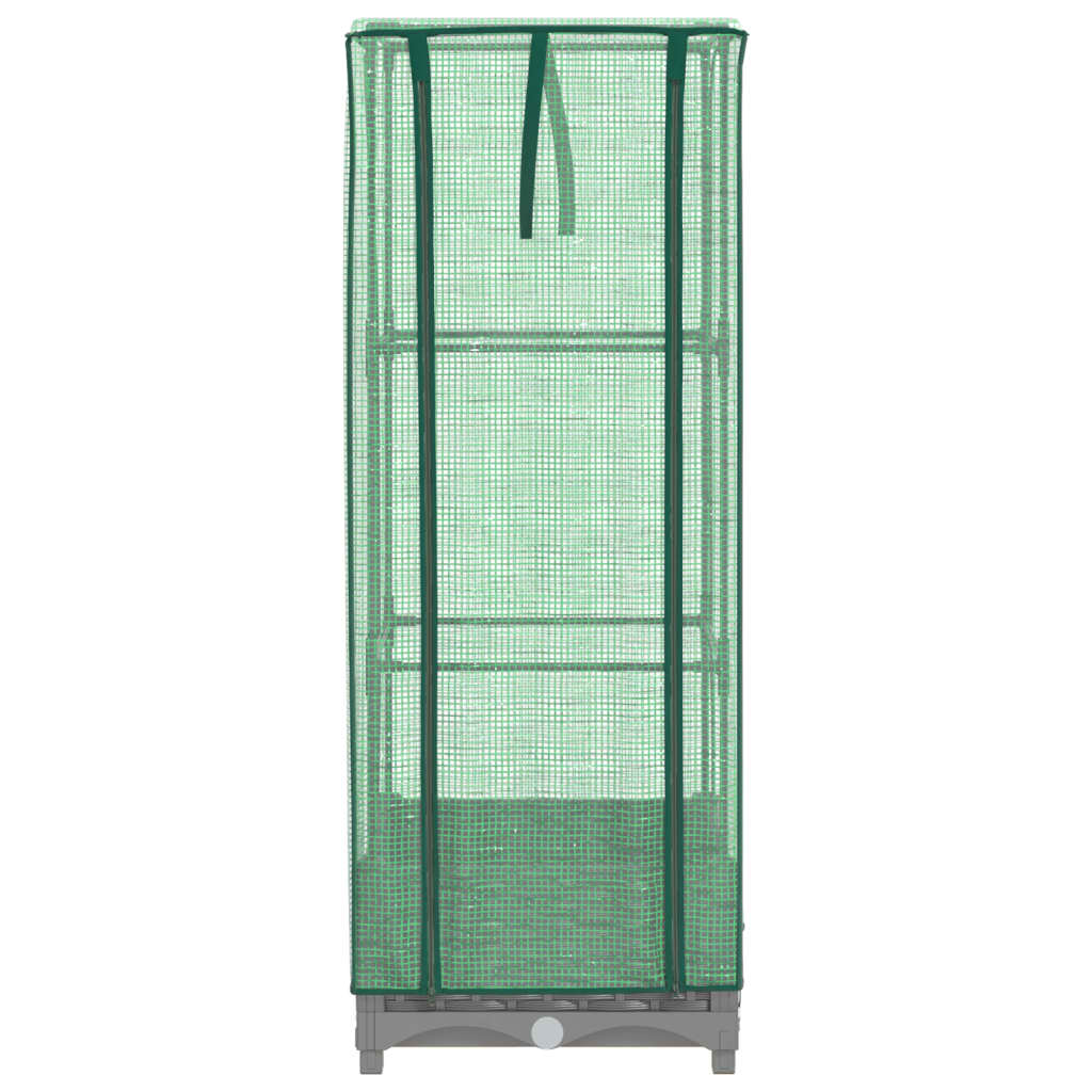 højbed med drivhusovertræk 40x40x123 cm rattan-look