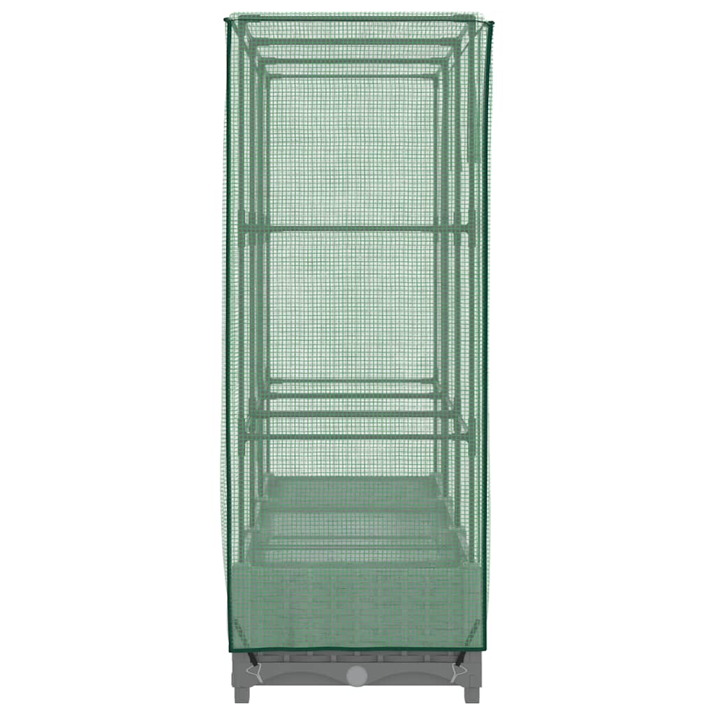 højbed med drivhusovertræk 120x40x123 cm rattan-look