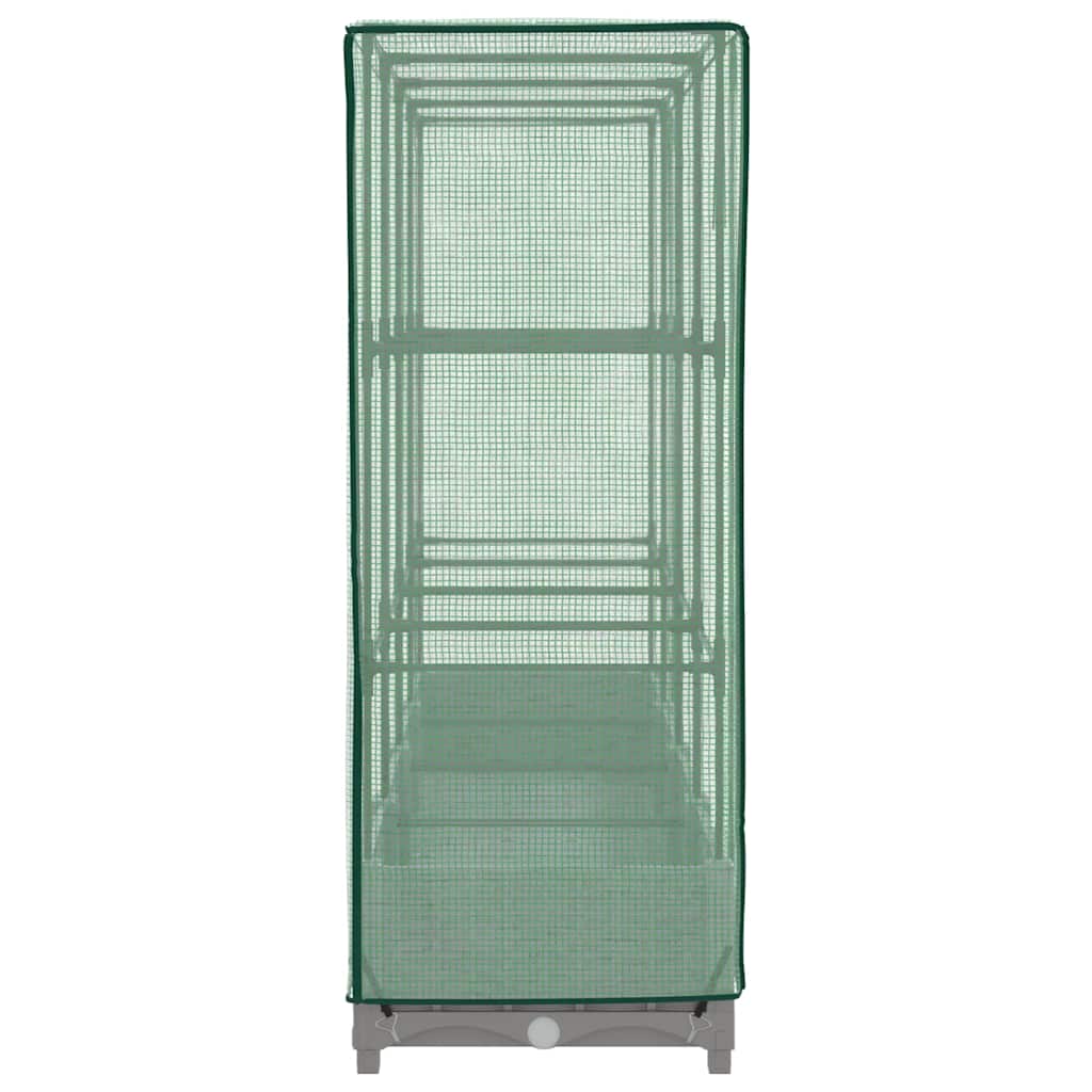 højbed med drivhusovertræk 160x40x123 cm rattan-look