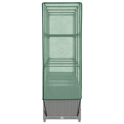 højbed med drivhusovertræk 160x40x138 cm rattan-look
