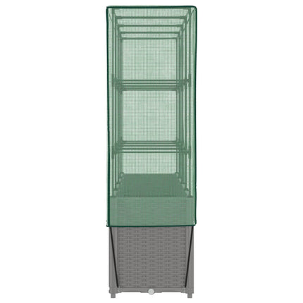 højbed med drivhusovertræk 160x40x153 cm rattan-look