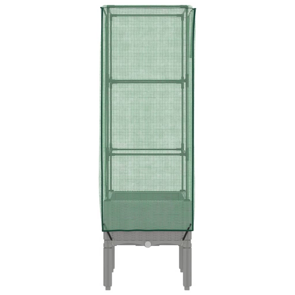 højbed med drivhusovertræk 40x40x140 cm rattan-look