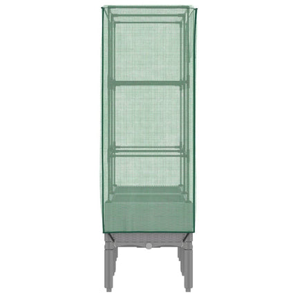 højbed med drivhusovertræk 80x40x140 cm rattan-look
