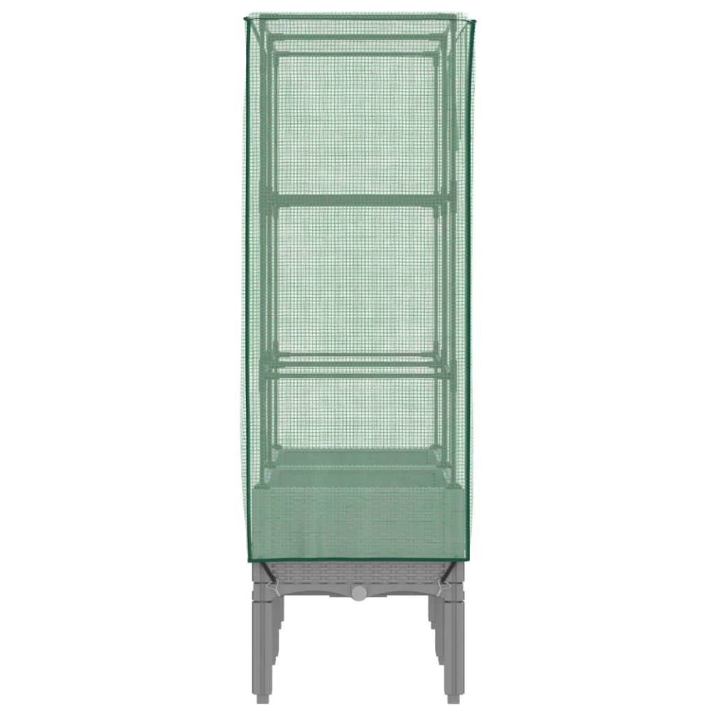 højbed med drivhusovertræk 80x40x140 cm rattan-look