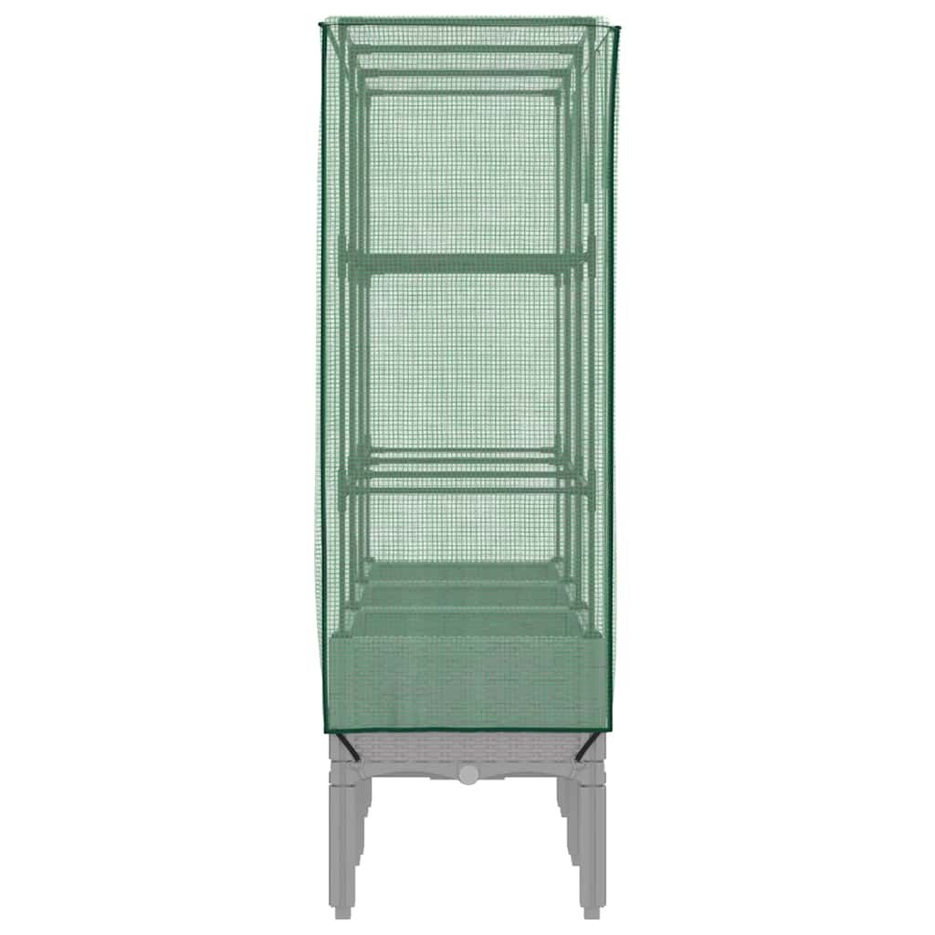 højbed med drivhusovertræk 120x40x140 cm rattan-look