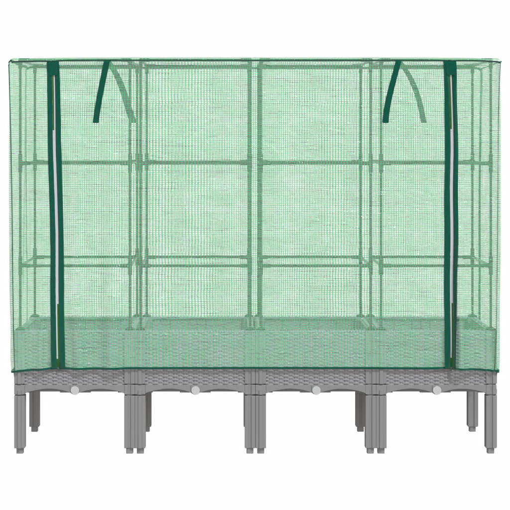 højbed med drivhusovertræk 160x40x140 cm rattan-look