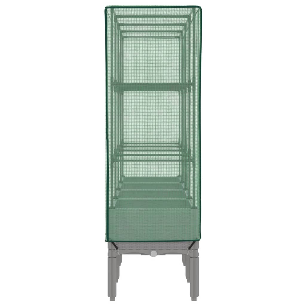 højbed med drivhusovertræk 160x40x140 cm rattan-look