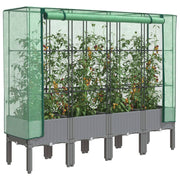 højbed med drivhusovertræk 160x40x140 cm rattan-look