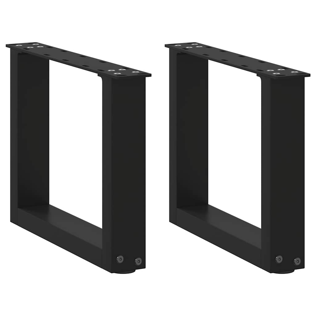 sofabordsben U-formet 2 stk. sort 30x(30-31) cm stål