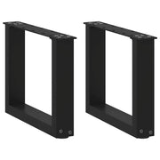 sofabordsben U-formet 2 stk. sort 30x(30-31) cm stål