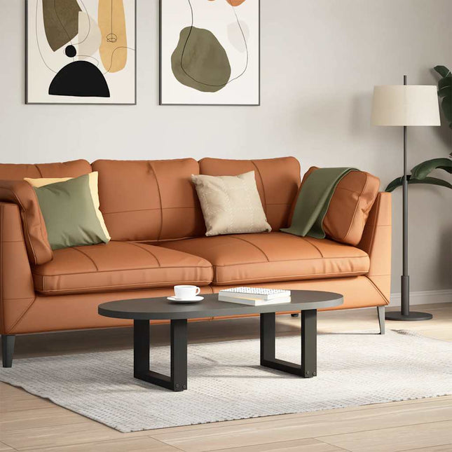 sofabordsben U-formet 2 stk. sort 30x(30-31) cm stål