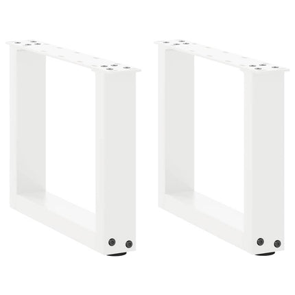 sofabordsben U-formet 2 stk. hvid 30x(30-31) cm stål
