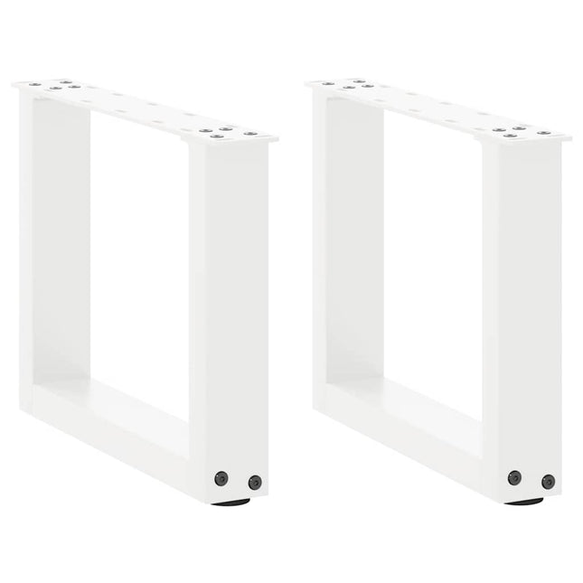 sofabordsben U-formet 2 stk. hvid 30x(30-31) cm stål