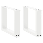 sofabordsben U-formet 2 stk. hvid 30x(30-31) cm stål