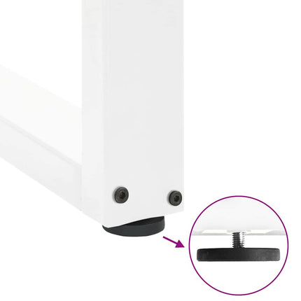 sofabordsben U-formet 2 stk. hvid 30x(30-31) cm stål