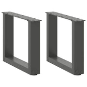 sofabordsben U-formet 2 stk. antracit 30x(30-31) cm stål