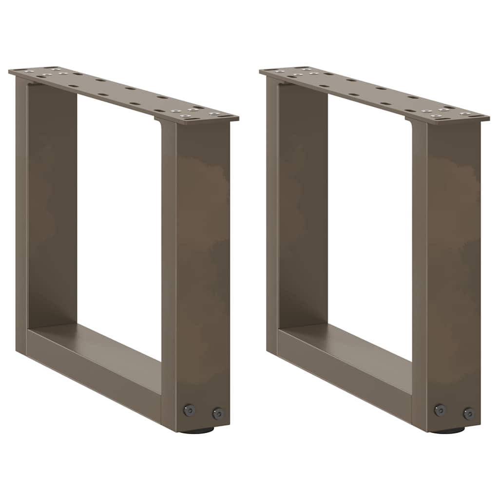 sofabordsben U-formet 2 stk. naturstål 30x(30-31) cm stål